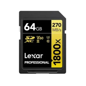 کارت حافظه لکسار Lexar Professional 1800x SDXC UHS-II Card Gold Series 64GB Lexar Professional 1800x SDXC UHS-II Card Gold Series 64GB