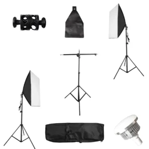 کیت دو شاخه هولدر تک لامپ Dual Studio Softbox Photography Lighting Kit